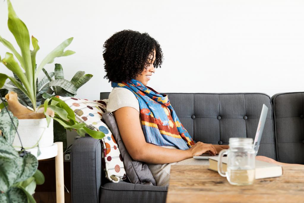 woman works on computer at home 1024x683 1